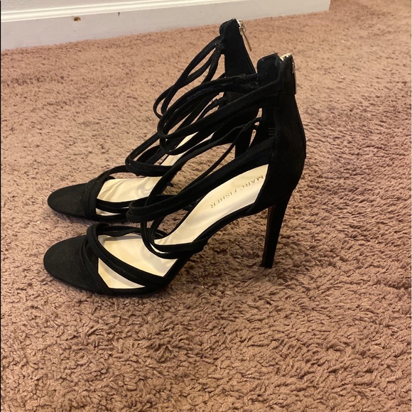 2 FOR $20 Marc Fisher Rhoda Sandals 4" Heels Faux Suede Strappy Stilettos 10 - Picture 1 of 7